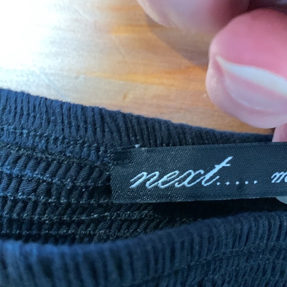 Next Petite Deep  Black Strapless Summer Dress with Elasticized Bust - Picture 6 of 12